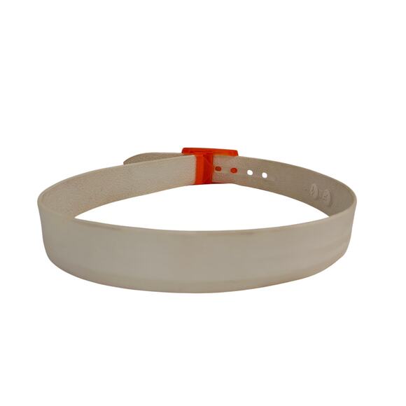 Fedaboa White & Orange Classic Rubber Belt - Picture 7 of 7